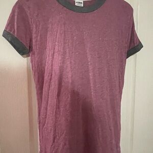 PINK Victoria's Secret Mauve and Charcoal Short Sleeve Tee